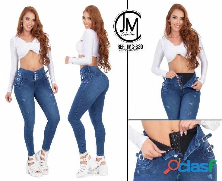 Jeans Levantacola Colombianos Para Dama Con Control de