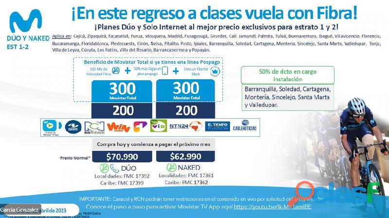 Movistar teléfono más internet 200 megas