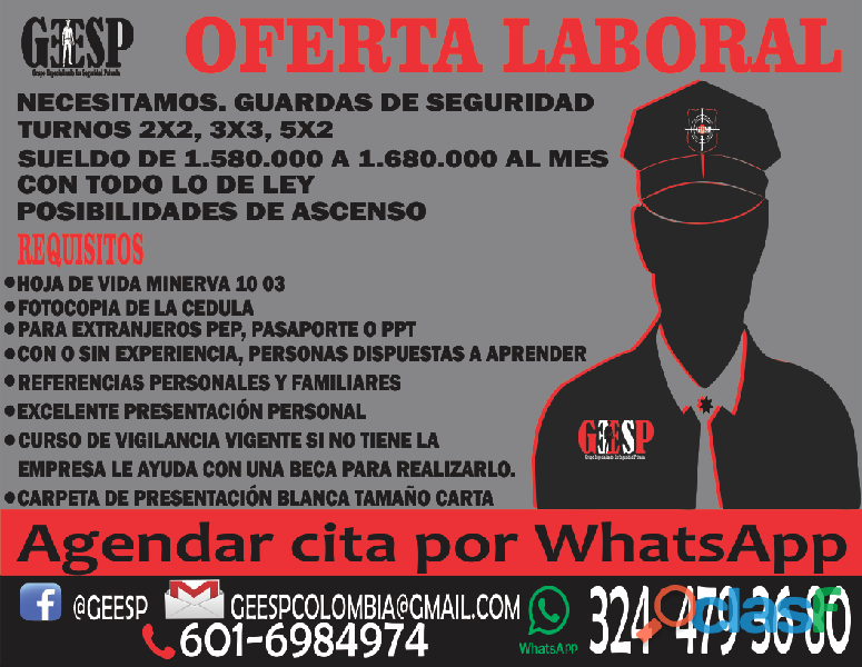 oferta laboral, vigilancia