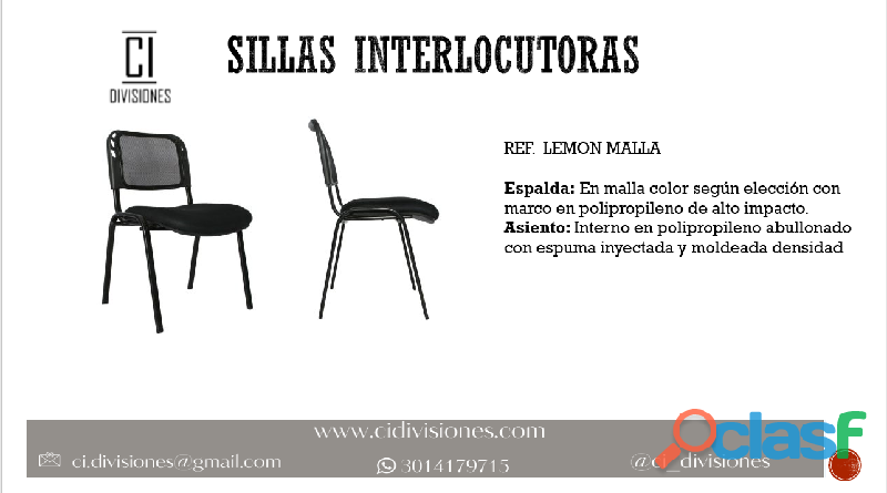 SILLAS INTERLOCUTORAS PARA OFICINA