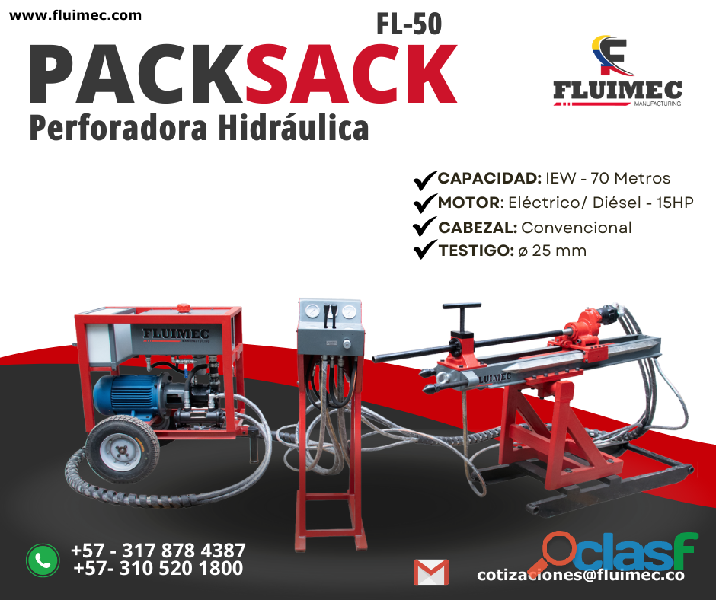 PACKSACK HIDRAULICA FL 50 EQUIPO PARA GEOLOGIA Y