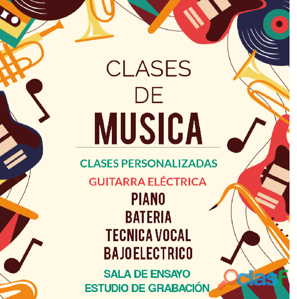 Clases de batería guitarra piano