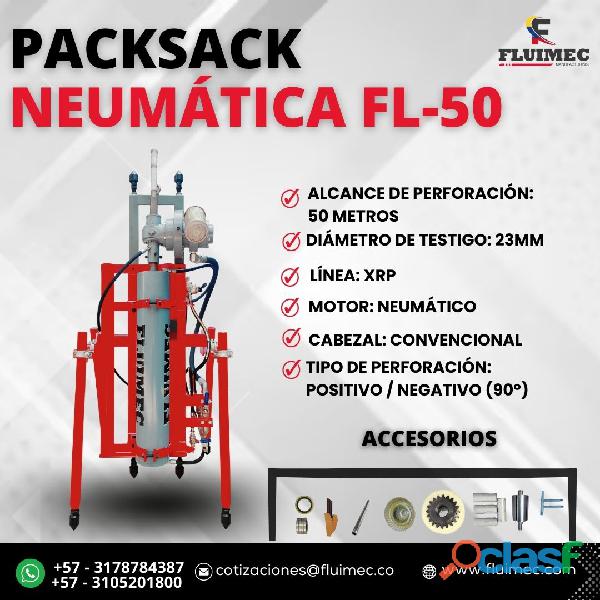 PERFORADORA NEUMATICA PACKSACK FL–50 PARA PROYECTOS