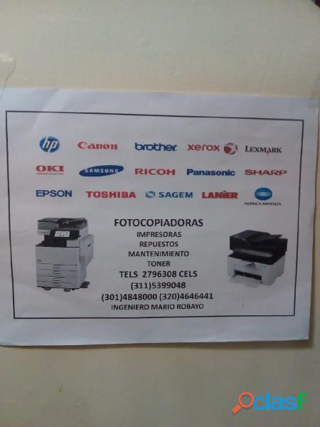 Servicio técnico de fotocopiadoras /impresoras