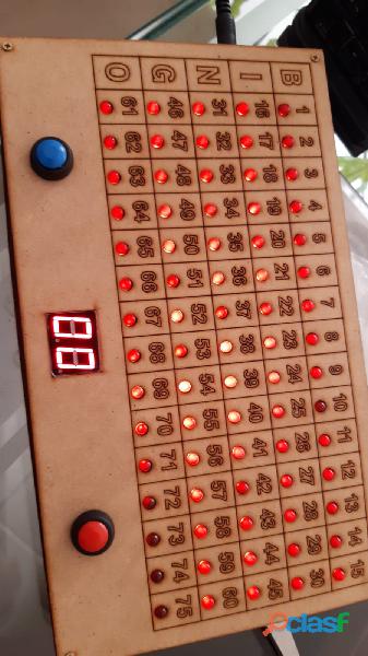 Bingo electronico de mesa en caja de madera