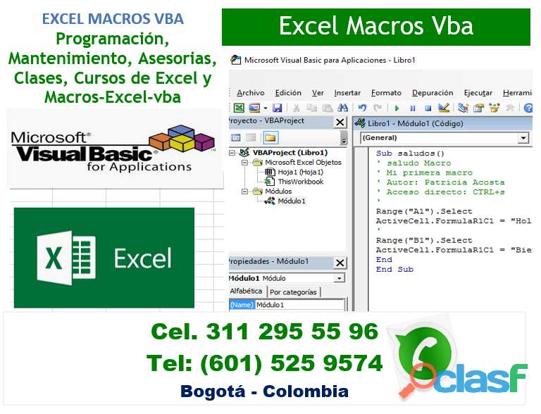 Excel macros Bogotá vba. Programación de macros en visual