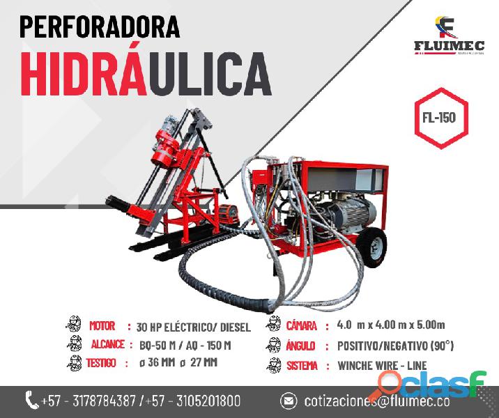 PERFORADORA HIDRAULICA FL 150 PARA EXPLORACIÓN EN MINA,