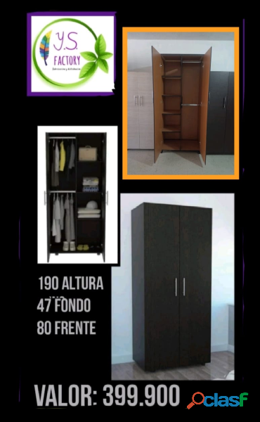 Armario wengue gran capacidad closet