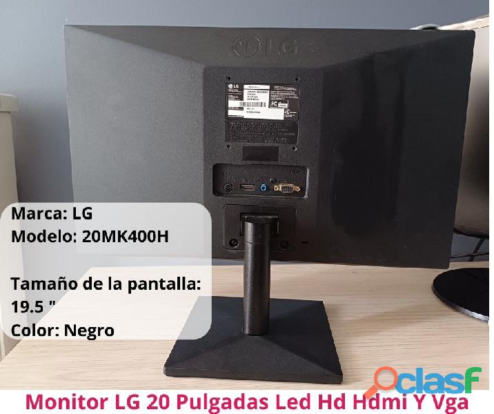 Monitor LG 20 Pulgadas Led Hd Hdmi Y Vga