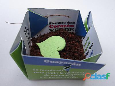 Volante (flyer matera) con semilla y sustrato personalizado