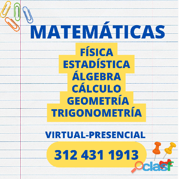 Clases de Matemáticas Virtual o Presencial