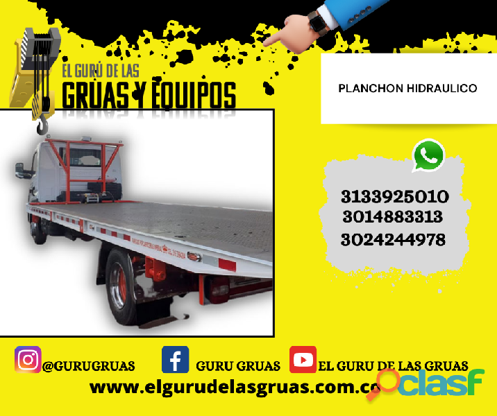 SE ALQUILAN EQUIPOS DE TRANSPORTE PLANCHON HIDRAULICO