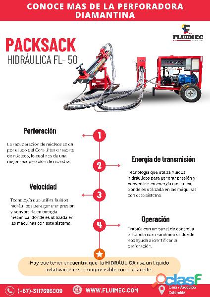 Perforadora diamantina /packsack hidraulica fl 50