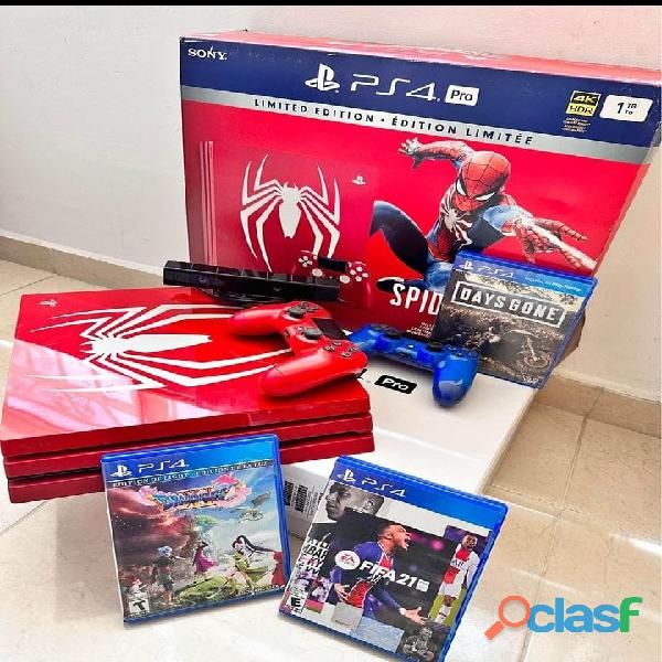 Play 4 Pro Versión Spiderman Edición Limitada Como Nueva