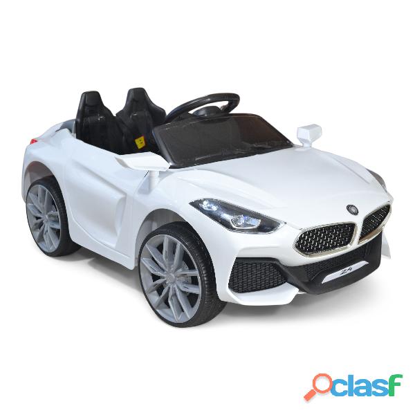 Carro eléctrico tipo BMW blanco para niños