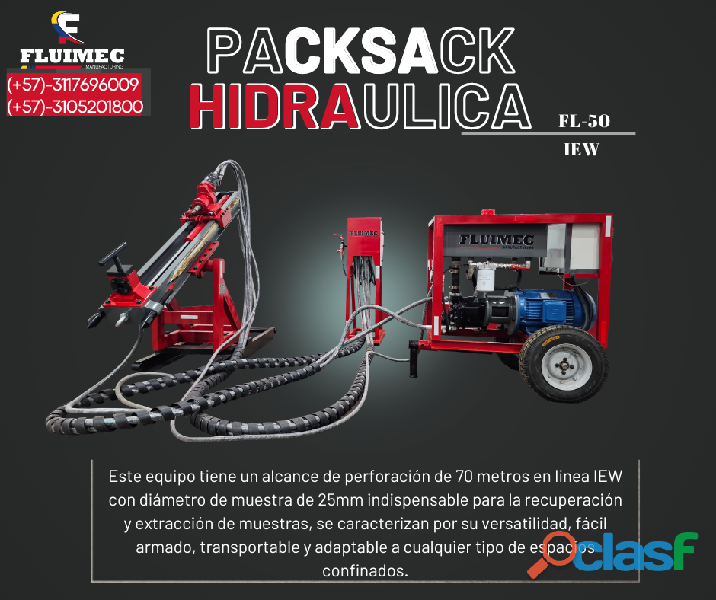 Packsack hidraulica fl 50 equipo diamantina
