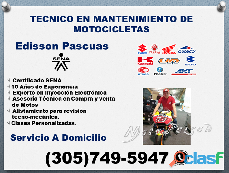 Desvare Mecánico de motos a domicilio en Bogotá (Engativa)