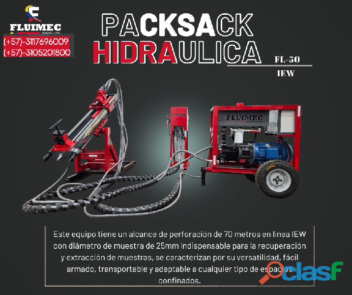 HIDRÁULICA PACKSACK FL 50 EXPLORACION MINERA