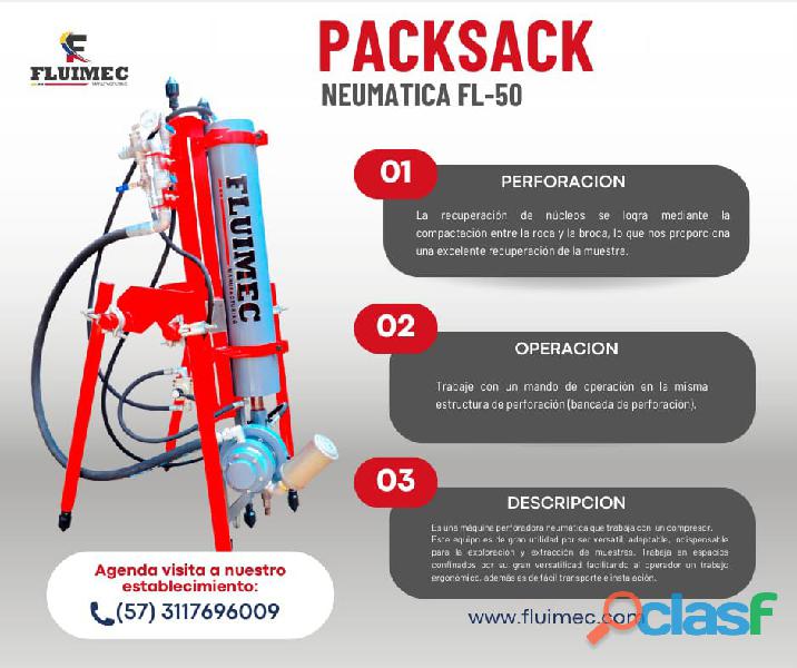 Perforadora neumática Packsack fl 50 / escariador vetas