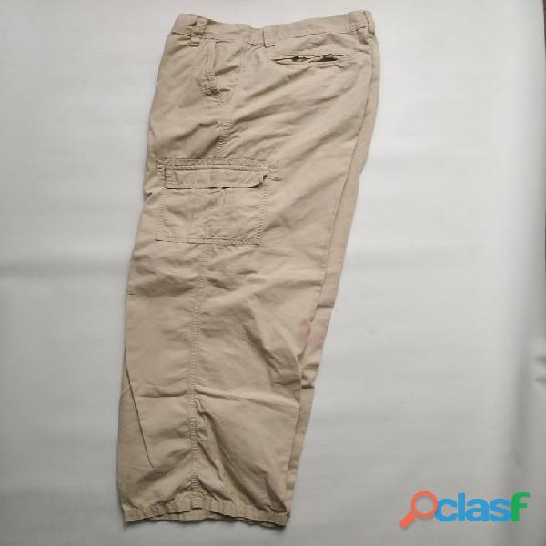 Tres pantalones para hombre en Drill, color beige y talla