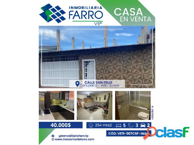 CASA EN CALLE SAN FELIX / VE11-007CS-JMOY