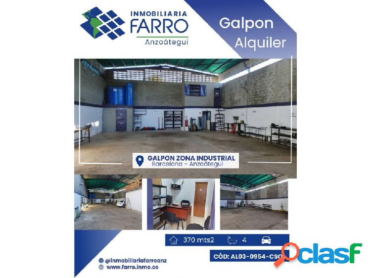 EN ALQUILER GALPON INDUSTRIAL BARRIO SUCRE BARCELONA