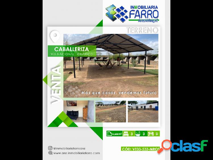 EN VENTA CABALLERIZA. EN GUÁRICO. VE03-532-MROS