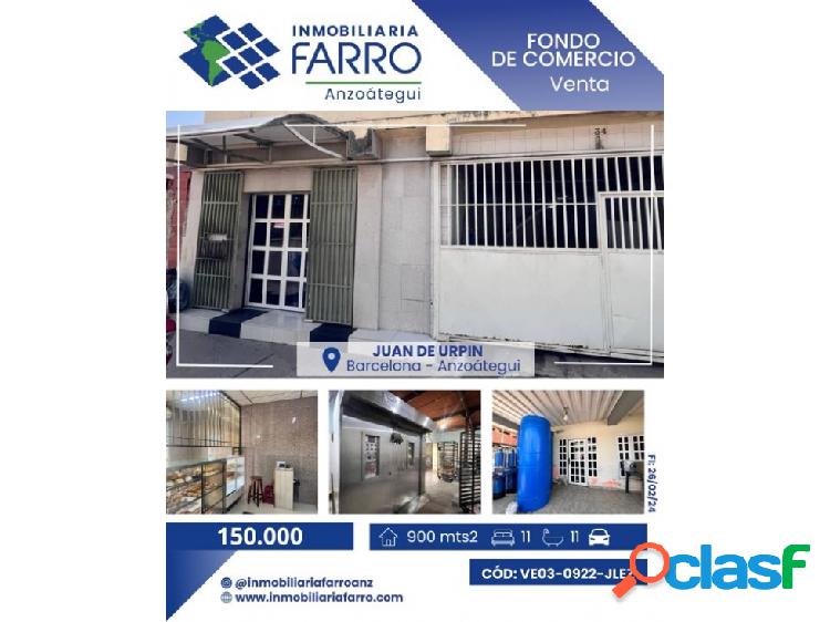 EN VENTA FONDO DE COMERCIO DE PANADERIA VE03-0922-JLEZ