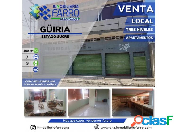 EN VENTA LOCAL COMERCIAL CON APARTAMENTOS EN GÜIRIA