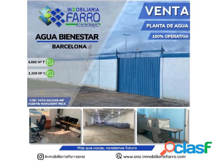 EN VENTA PLANTA DE AGUA OPERATIVA VE03-0422AB-MP