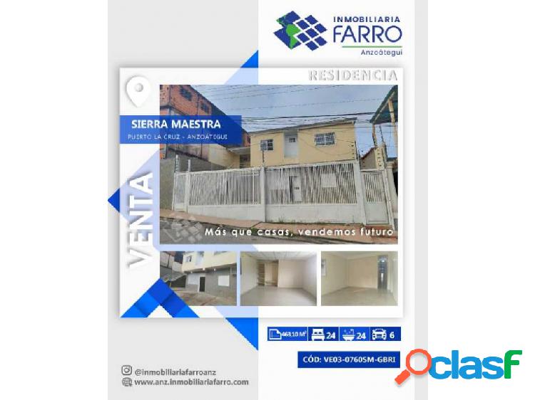 EN VENTA RESIDENCIA UBICADA EN PUERTO LA CRUZ