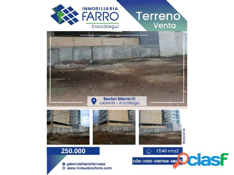 EN VENTA TERRENO EN SECOR MORRO III VE03-0907SM-MNUÑ