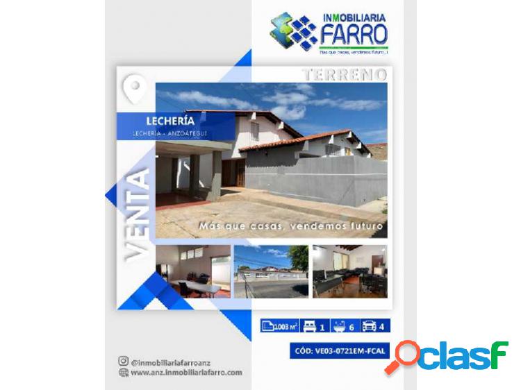 EN VENTA TERRENO UBICADO EN LECHERÍA VE03-0721EM-FCAL