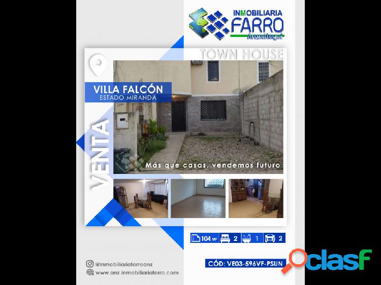 EN VENTA TOWN HOUSE EN VILLA FALCÓN. EDO MIRANDA.