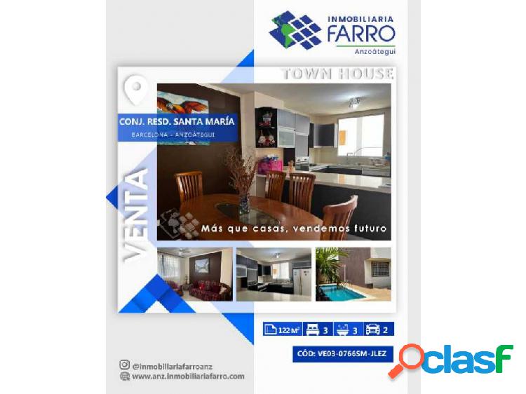 EN VENTA TOWN HOUSE UBICADO EN CONJ RESD SANTA MARIA