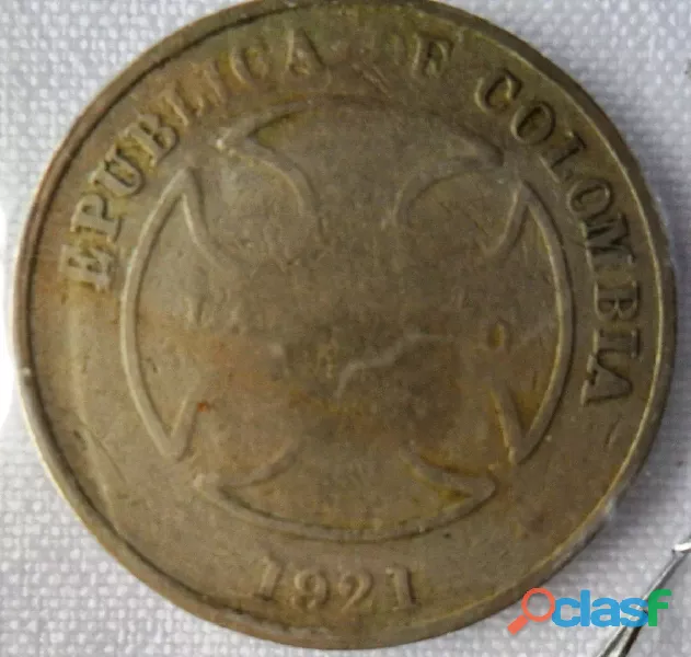 Moneda Colombia Lazareto 50 Centavos 1928