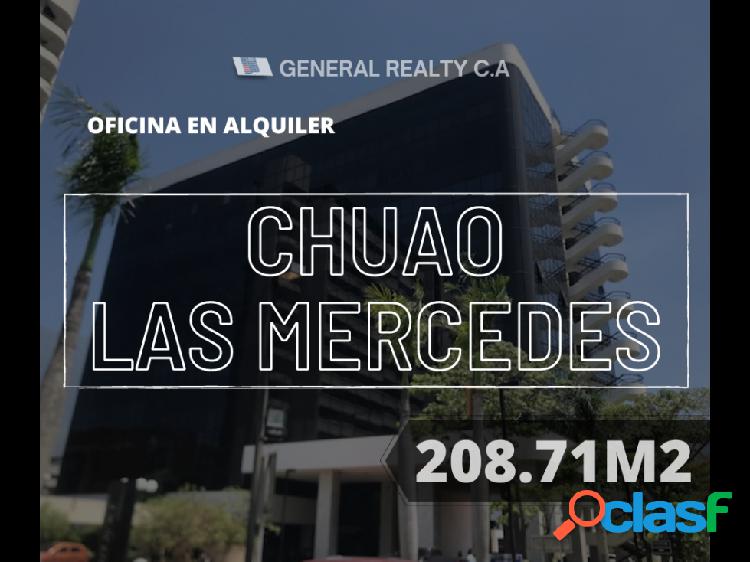 Oficina En Alquiler Chuao-las Mercedes 208.71 M2