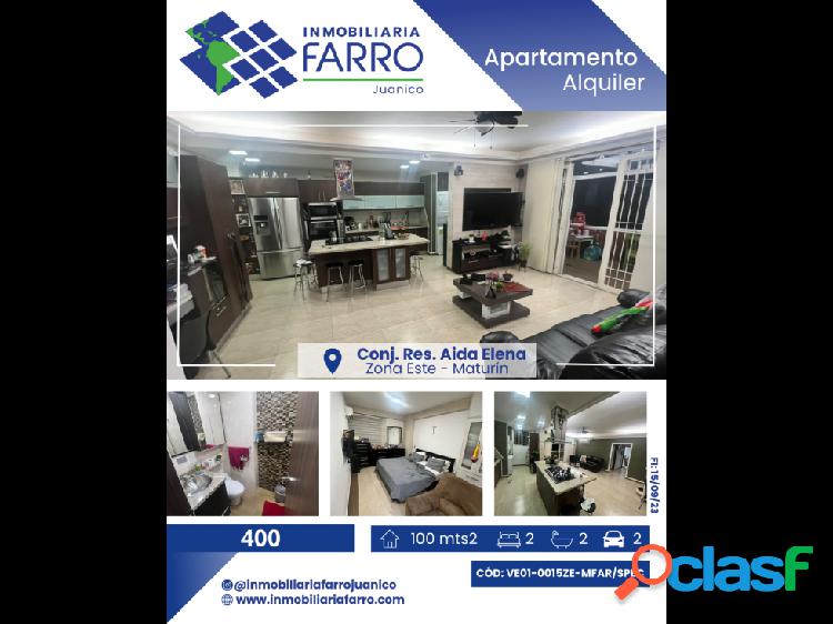 SE ALQUILA APARTAMENTO EN RES.AIDA ELENA MATURIN