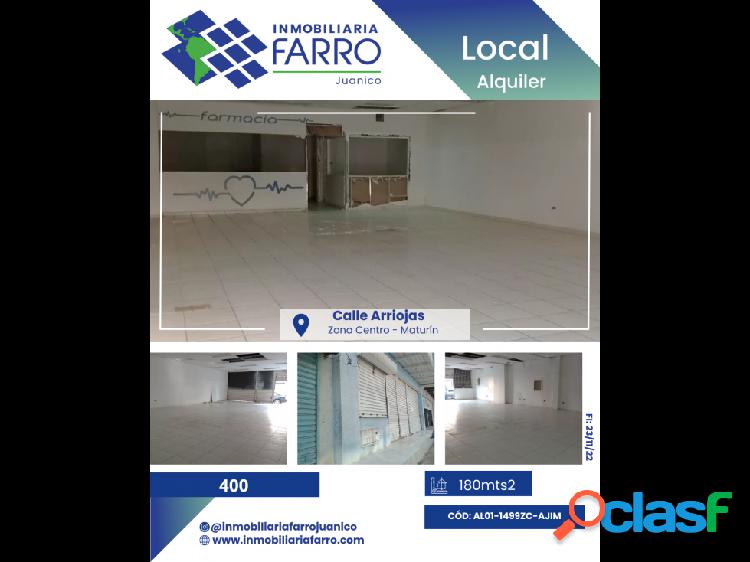 SE ALQUILA LOCAL 180M CALLE ARRIOJAS AL01-1499ZC-AJIM