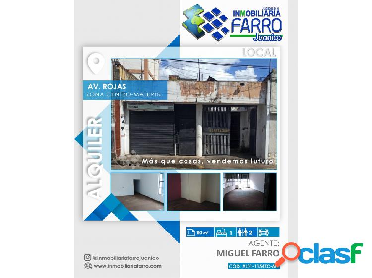 SE ALQUILA LOCAL EN AV ROJAS DE MATURIN AL01-1154ZC-MF