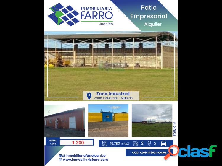 SE ALQUILA PATIO EMPRESARIAL ZONA INDUSTRIAL