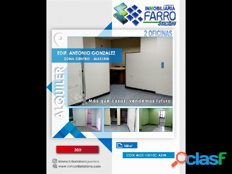 SE ALQUILAN 2 OFICINAS DE 100M2 AL01-1501ZC-AJIM