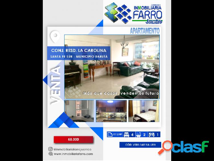 SE VENDE APARTAMENTO CONJ RESD LA CAROLINA BARUTA