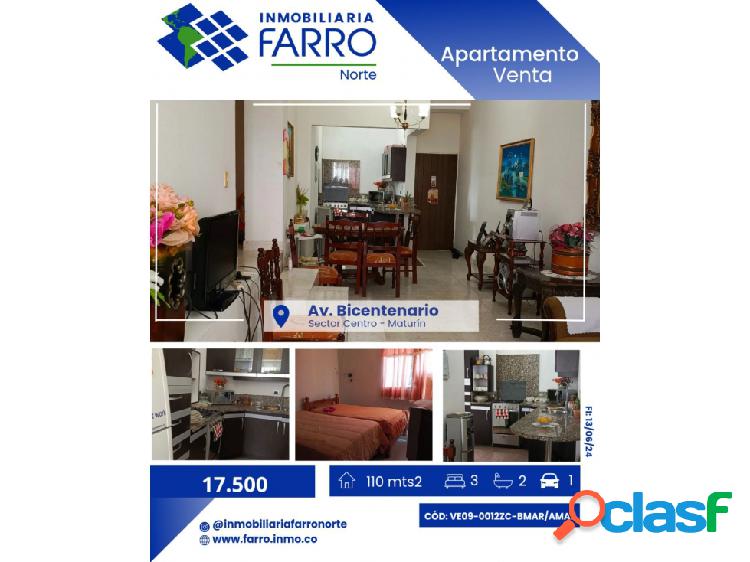 SE VENDE APARTAMENTO EN AV. BICENTENARIO -