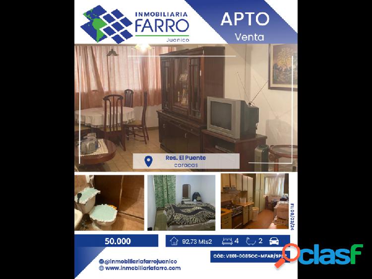 SE VENDE APARTAMENTO EN RES.El PUENTE - CARACAS