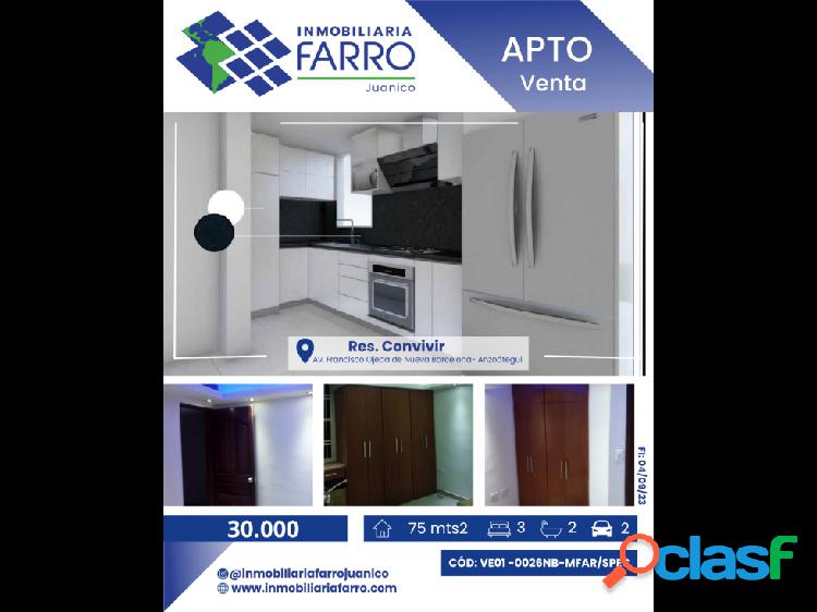 SE VENDE APTO EN RES.CONVIVIR ANZOATEGUI