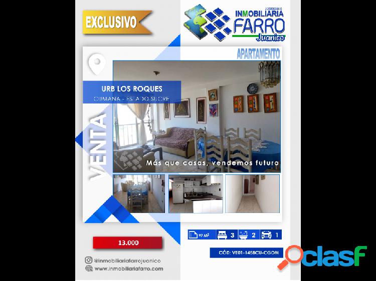 SE VENDE APTO EN URB LOS ROQUES CUMANA VE01-1458CU-CGOM