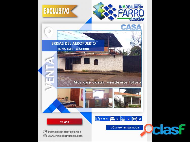 SE VENDE CASA BRISAS DEL AEROPUERTO VE01-1616ZE-RCOR