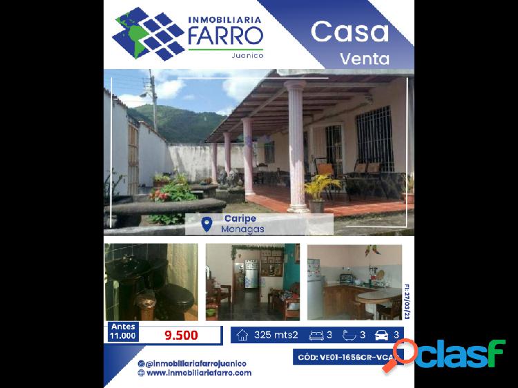 SE VENDE CASA CARIPE, ZONA MERCADO VE01-1656CR-VCAP