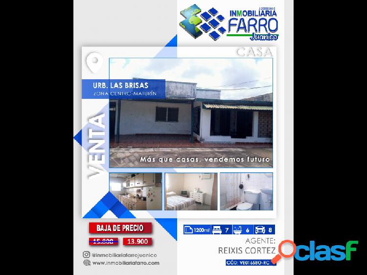 SE VENDE CASA EN BRISAS DEL ORINOCO VE01-0165BO-RC